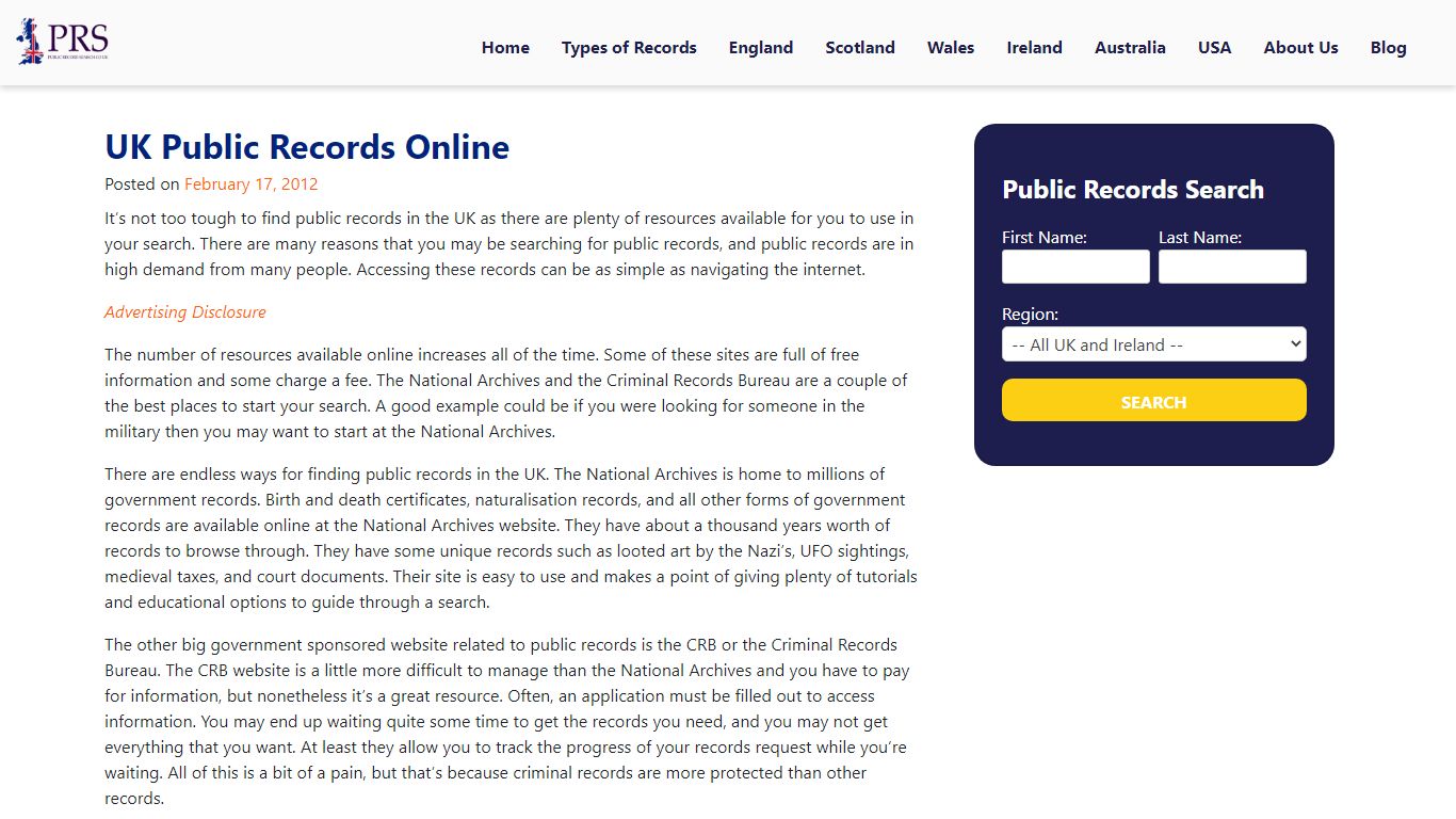UK Public Records Online